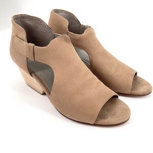 Eileen Fisher Sandal Nubuck Block Heeled Size 9 Brown Hook and Loop Strap